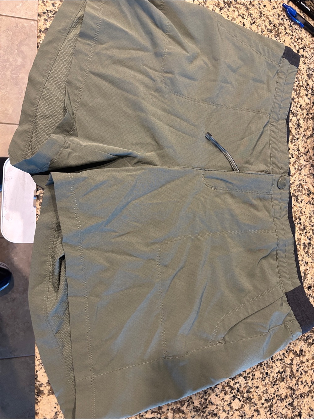 The North Face Women’s Olive Athletic Shorts with Black Waistband
